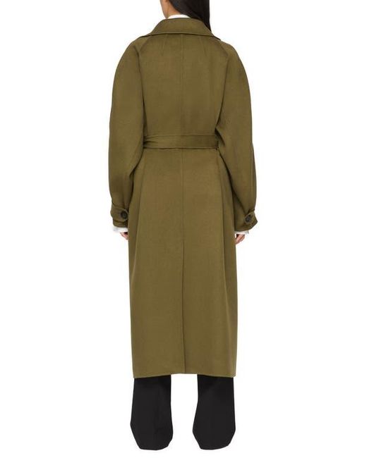 Lafayette 148 New York Green Oversize Belted Double Face Cashmere Trench Coat