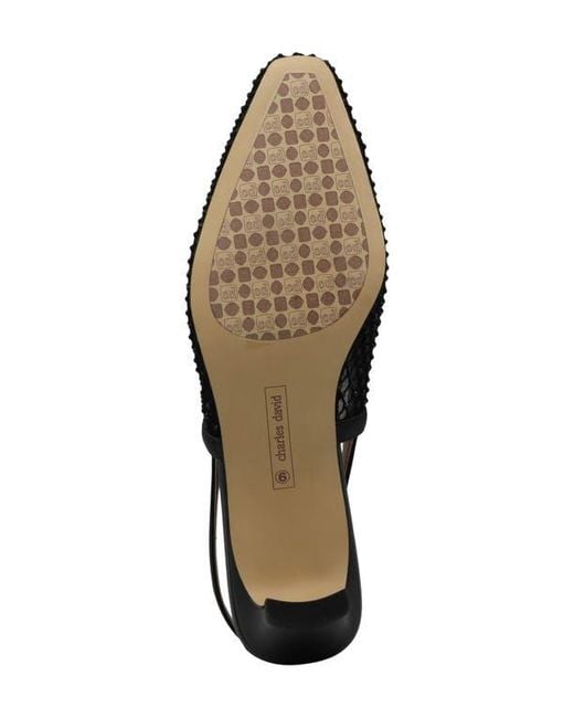 Charles David Black Shine Slingback Pump