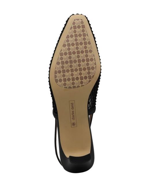 Charles David Black Shine Slingback Pump