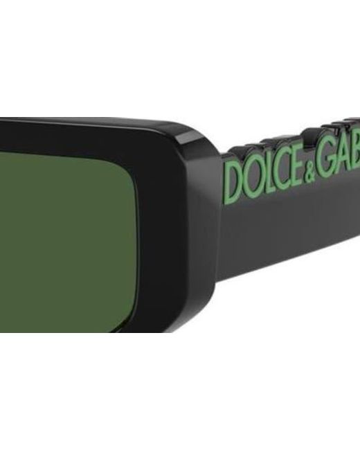 Dolce & Gabbana Green 56Mm Rectangular Sunglasses