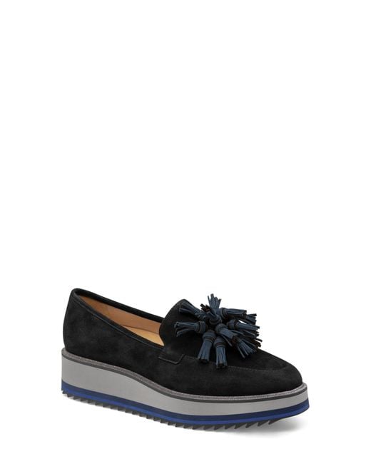 Johnston & Murphy Gracelyn Tassel Loafer in Black Lyst