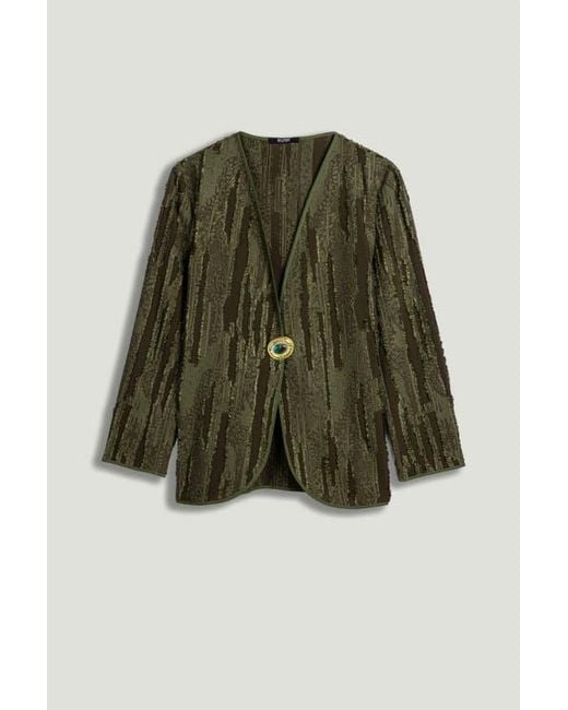 Nocturne Green Textured Tailored Jacket
