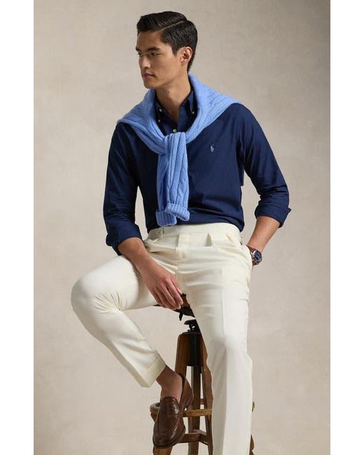 Polo Ralph Lauren Blue Classic Fit Stretch Cotton Poplin Button-Down Shirt for men