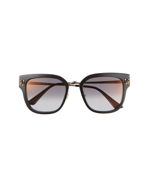 Cartier Black 55Mm Gradient Round Sunglasses