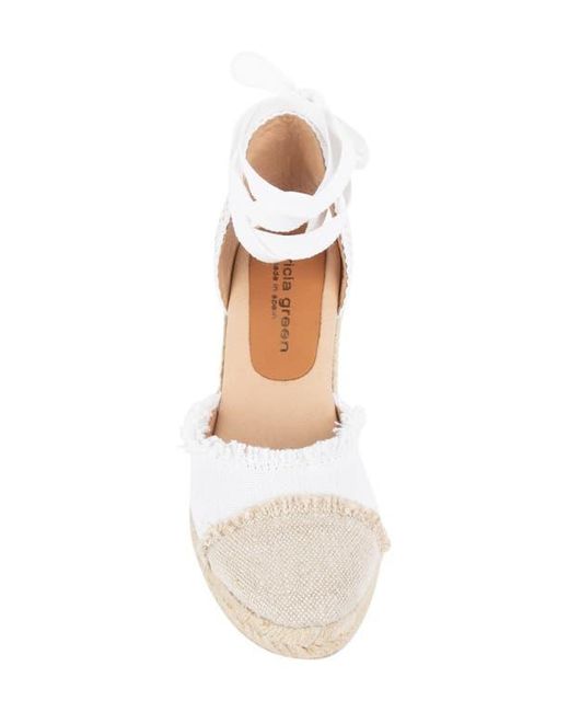 Patricia Green White Elle Cap Toe Ankle Tie Espadrille