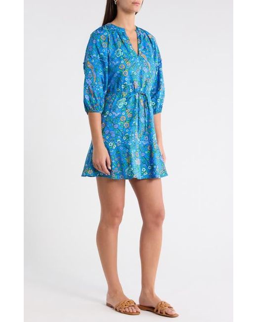 Sugarlips Blue Dabria Split Neck Minidress