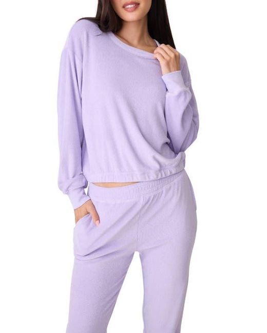 Pj Salvage Peace Love Relaxed Fit Velour Pajama Sweatshirt in Purple Lyst