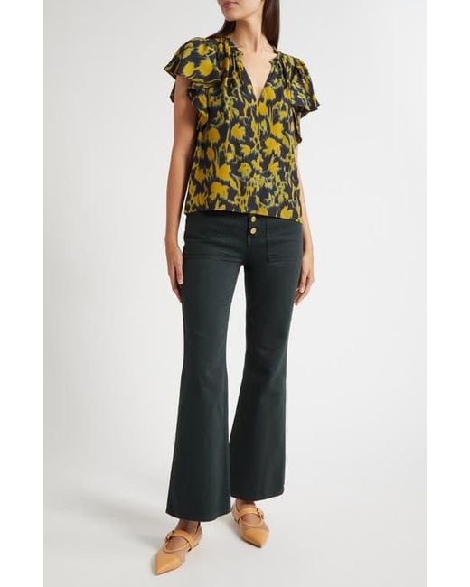 Ulla Johnson Multicolor Lilo Flutter Sleeve Top