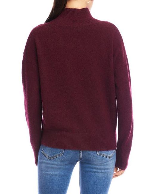Karen Kane Purple Crossover Collar Sweater