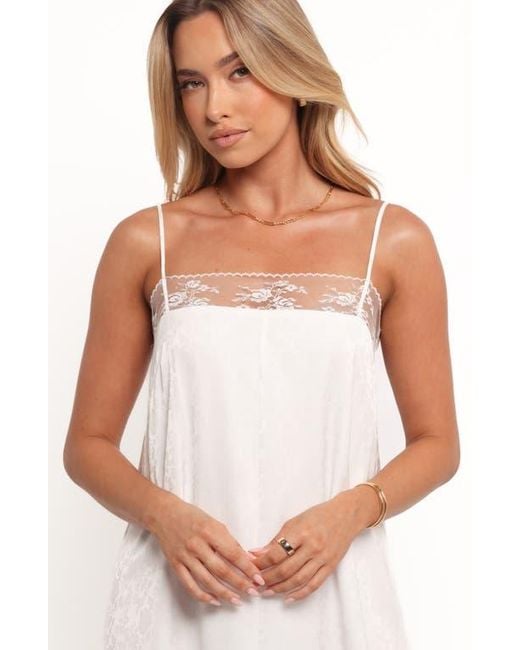 Petal & Pup White Alisha Floral Jacquard Maxi Dress
