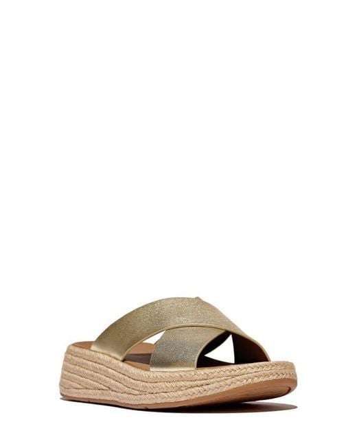 Fitflop Women's F-Mode Espadrille Platform Slide Sandal