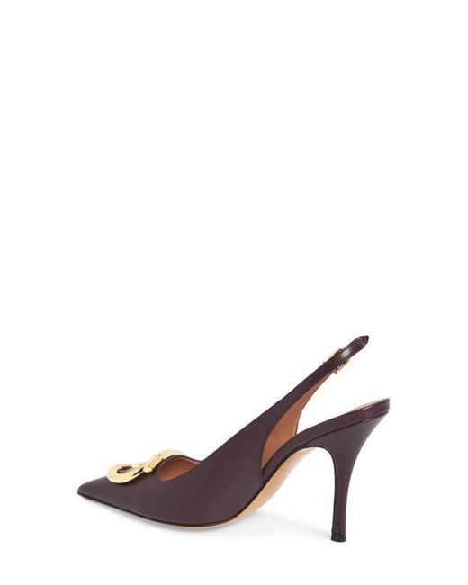 Ferragamo Brown Sara Pointed Toe Slingback Pump