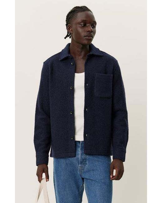 Les Deux Blue Kaleb Bouclé Shirt Jacket for men
