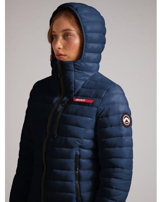 Jacket Blue Satell1Te Padded Hooded Jacket