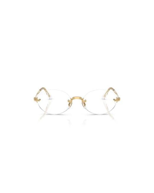 Ray-Ban Metallic 52Mm Oval Optical Glasses