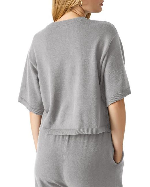 Steve Madden Gray Kori Elbow Sleeve Crewneck Sweater
