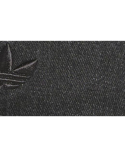 Adidas Black Trefoil Embroidered Denim Baseball Cap for men