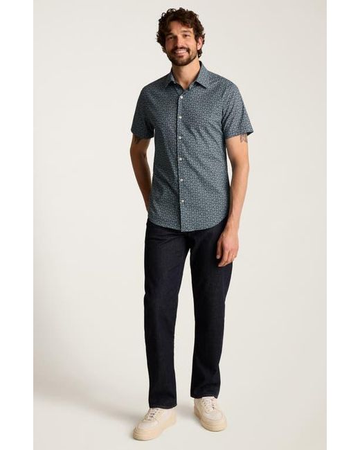 Bonobos Gray Sun Print Tech Short Sleeve Button-Up Shirt for men