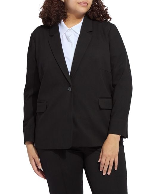 Lyssé Black Ntials One-Button Ponte Blazer