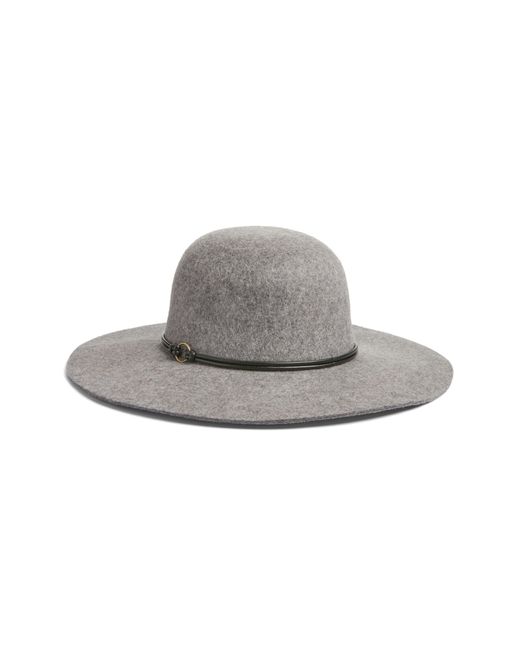 Nordstrom Gray Wide Brim Wool Floppy Hat