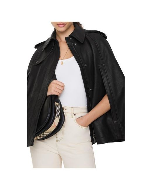 Burberry Black Leather Cape