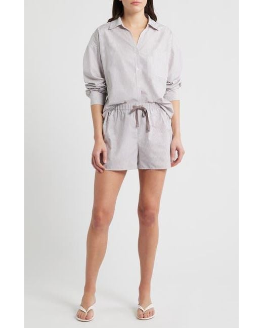 Bernardo Multicolor Stripe Drawstring Shorts