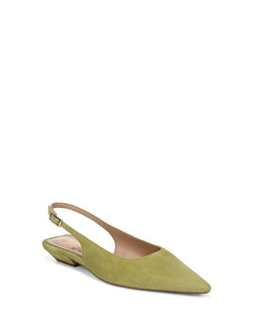 Sam Edelman Green Netty Slingback Pointed Toe Flat