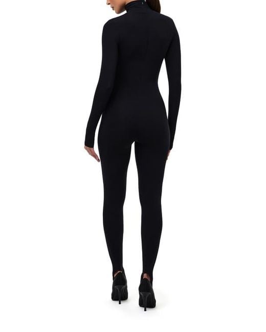 Naked Wardrobe Black Long Sleeve Stirrup Jumpsuit