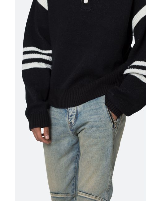MNML Black Polo Sweater for men
