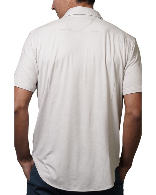 Fundamental Coast White Seaside Short Sleeve Button-up Shirt for men