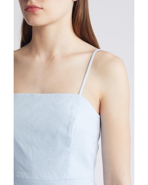 Theory Blue Good Strappy A-line Linen Blend Dress