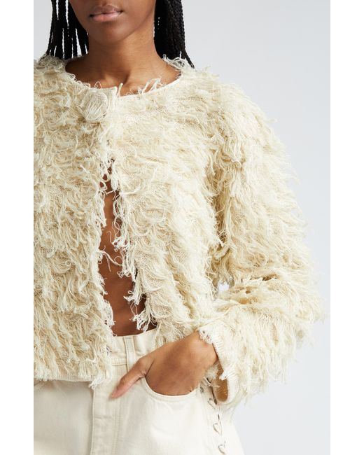 Stella McCartney Natural shaggy Linen & Cotton Fringe Jacket