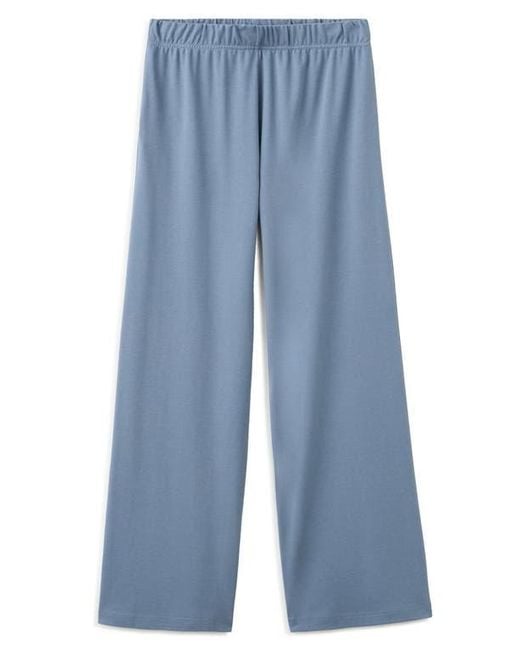 Mango Blue Solid Cotton Pajama Pants