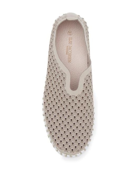 Ilse Jacobsen Gray Tulip Perforated Slip-On Sneaker