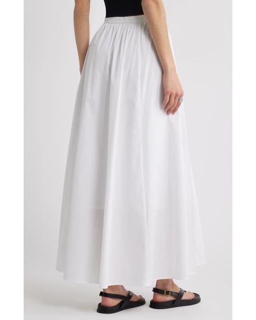 Open Edit White Cotton Poplin Maxi Skirt