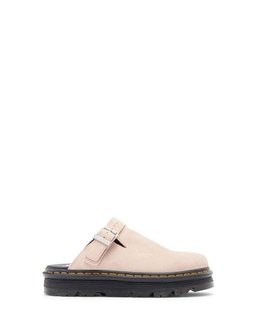 Dr. Martens White Zebzag Platform Mule