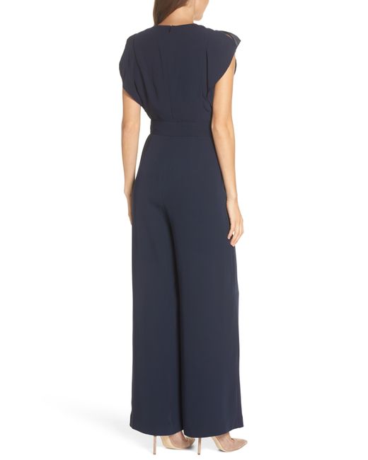eliza j navy jumpsuit