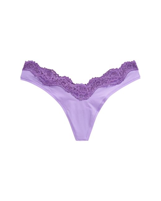 Skims Purple Fits Everybody Lace Dipped Thong