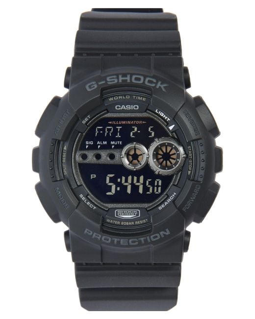 G-Shock Black 'Super Luminosity' Digital Watch, 48Mm