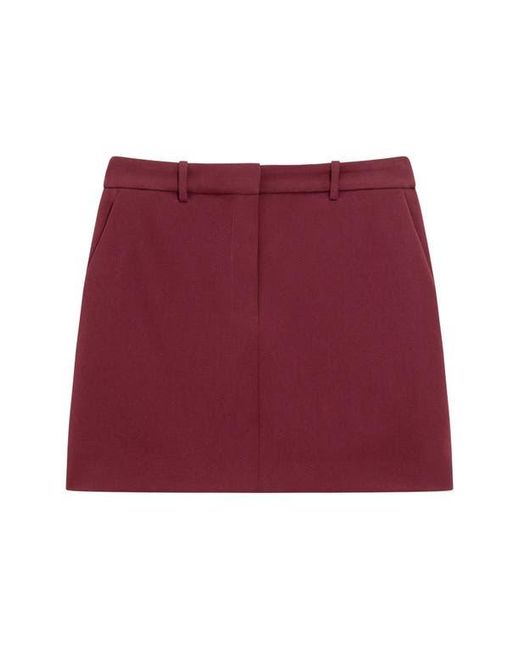 Theory Red Crepe Miniskirt