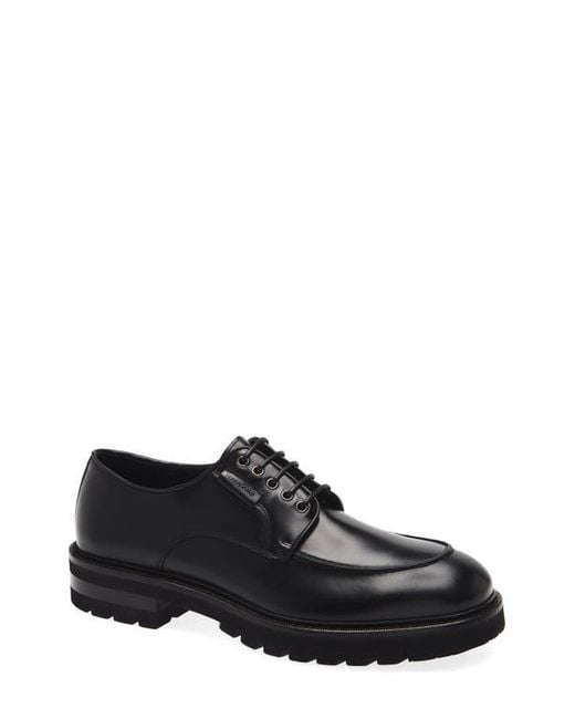 Ferragamo Black Alf Apron Toe Oxford for men