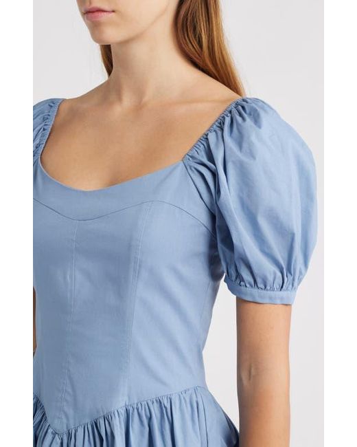 Wayf Blue Fiona Short Sleeve Minidress