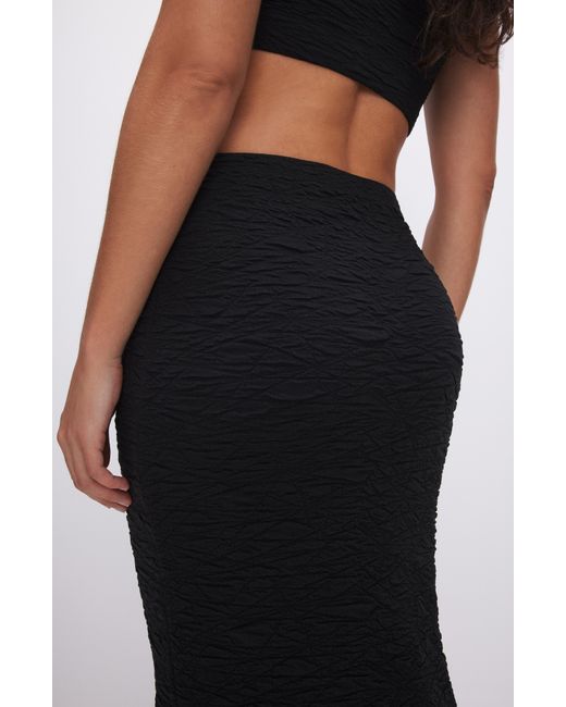 GOOD AMERICAN Wide Scrunchie Maxi Skirt in Black | Lyst