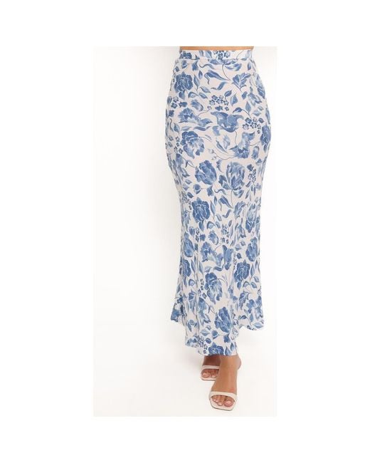Petal & Pup Blue Claud Floral Maxi Skirt