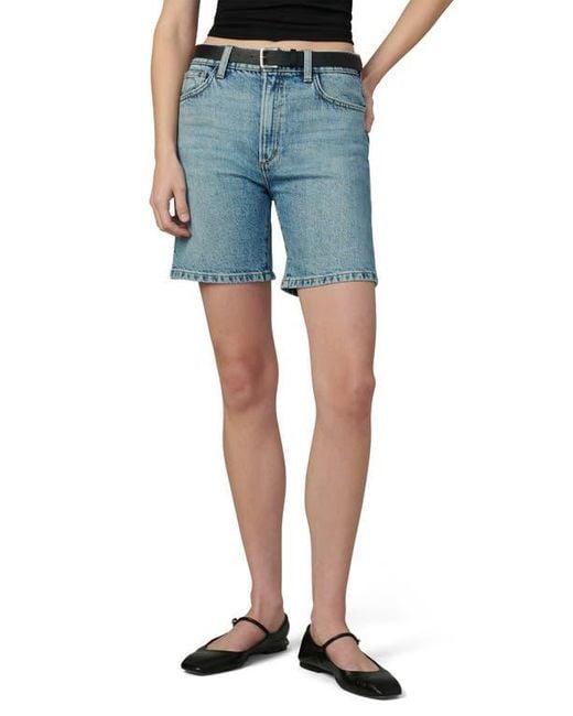 Joe's Jeans Women's Blue The Joey Longline Denim Cuffed Shorts