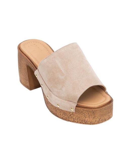 Forever & Always Shoes White Pull Leather Platform Mules