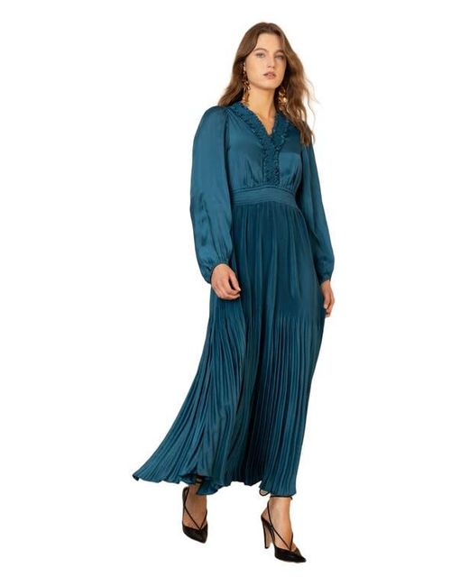 Hale Bob Blue Alisson Charmeuse Dress