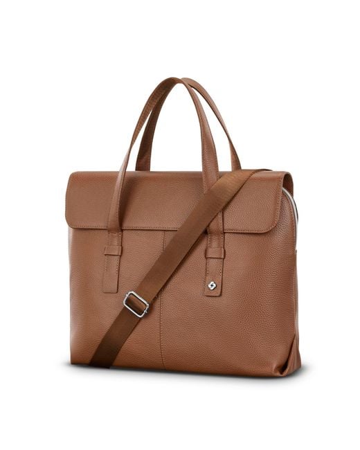 Samsonite Brown Mobile Solution 2 Convertible Leather Briefcase