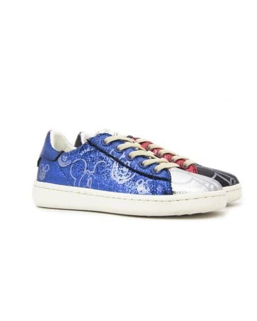MOA Blue Multi-Color Mickey Sneakers for men