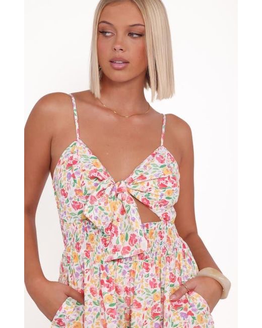 Petal & Pup Red Jessie Floral Print Tie Front Romper